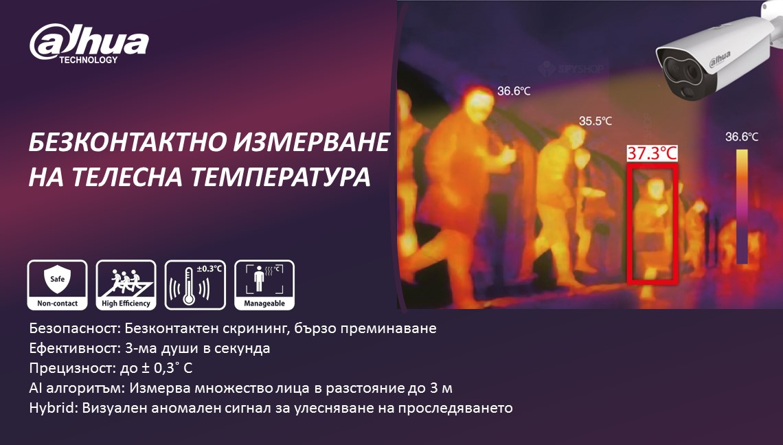 DAHUA РЕШЕНИЕ ЗА ИЗМЕРВАНЕ НА ТЕЛЕСНА ТЕМПЕРАТУРА